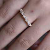 Stunning 0.3 TCW Round, Marquise & Emerald Moissanite Stones Half Eternity Wedding Band 4