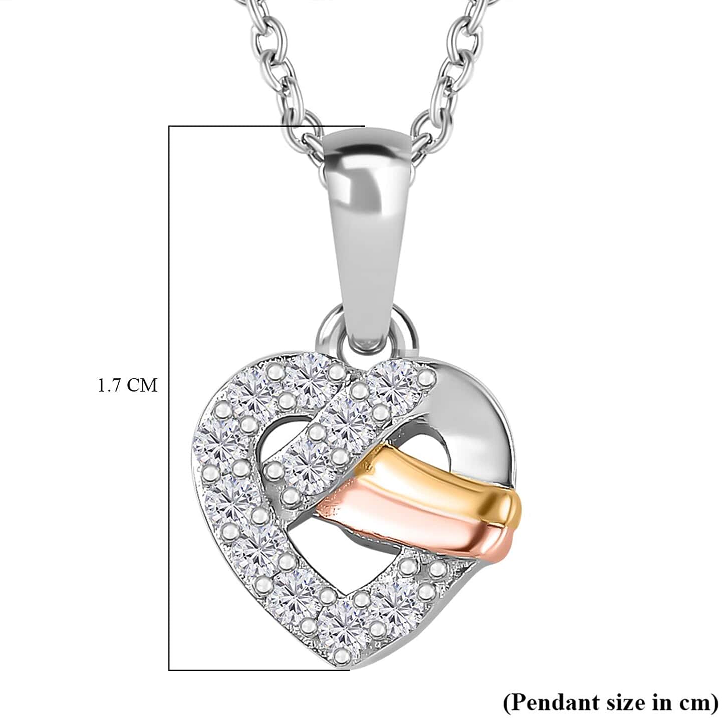 Round Cut Cubic Zirconia in 925 Sterling Silver Necklace 7