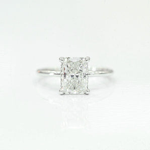 Stunning 2.0 CT Radiant Moissanite Engagement Ring with Hidden Halo Design