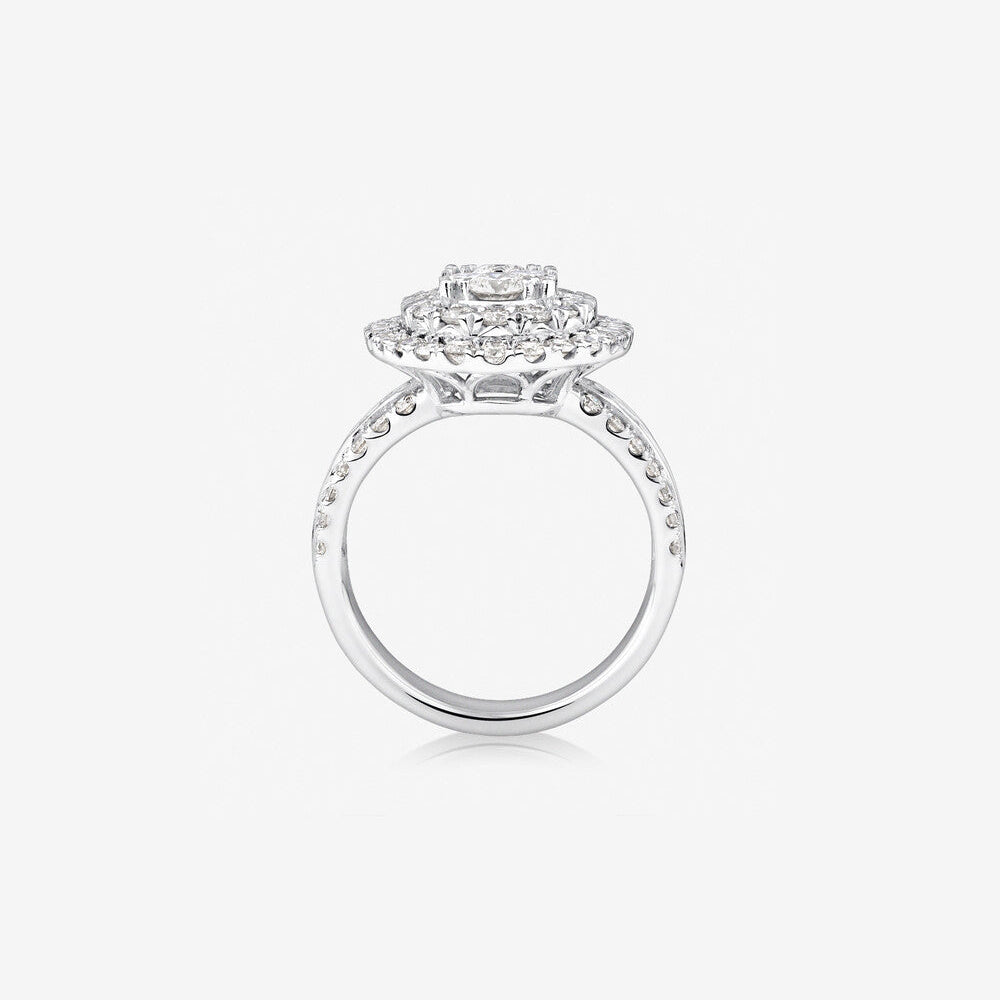 Stunning 2.5 TCW Round Moissanite Engagement Ring in Clusters  Design 2