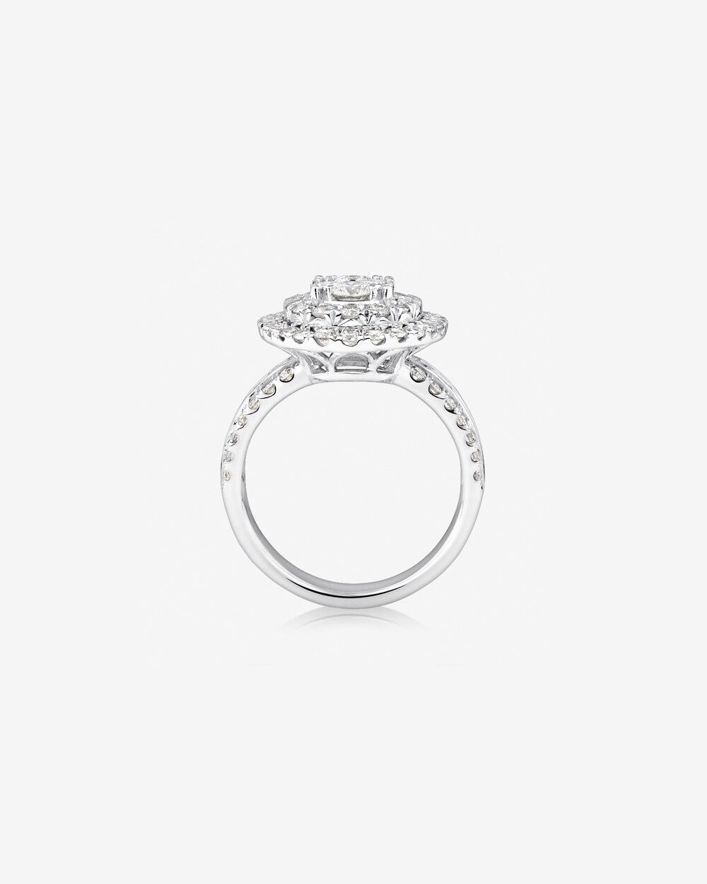 Stunning 2.5 TCW Round Moissanite Engagement Ring in Clusters  Design 2
