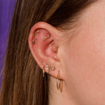 0.20 TCW Round Cut Moissanite Two Stone Earrings in Gold 10