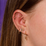 0.20 TCW Round Cut Moissanite Two Stone Earrings in Gold 10