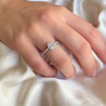 Stunning 0.5 CT Emerald Moissanite Engagement Ring With Halo & Pave Design 7
