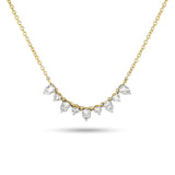 0.70 CT Round & Pear Moissanite Diamond Tiara Necklace in Solid Gold 1