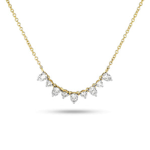 0.70 CT Round & Pear Moissanite Diamond Tiara Necklace in Solid Gold