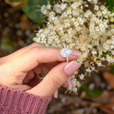 1.33 CT Pear Halo & Pave Lab Grown Diamond Engagement Ring