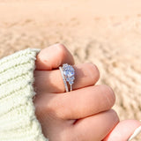 2 CT Round Cluster Lab Grown Diamond Engagement Ring