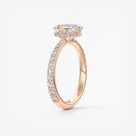 Asscher Hidden Halo Pave Lab Grown Diamond Engagement Ring