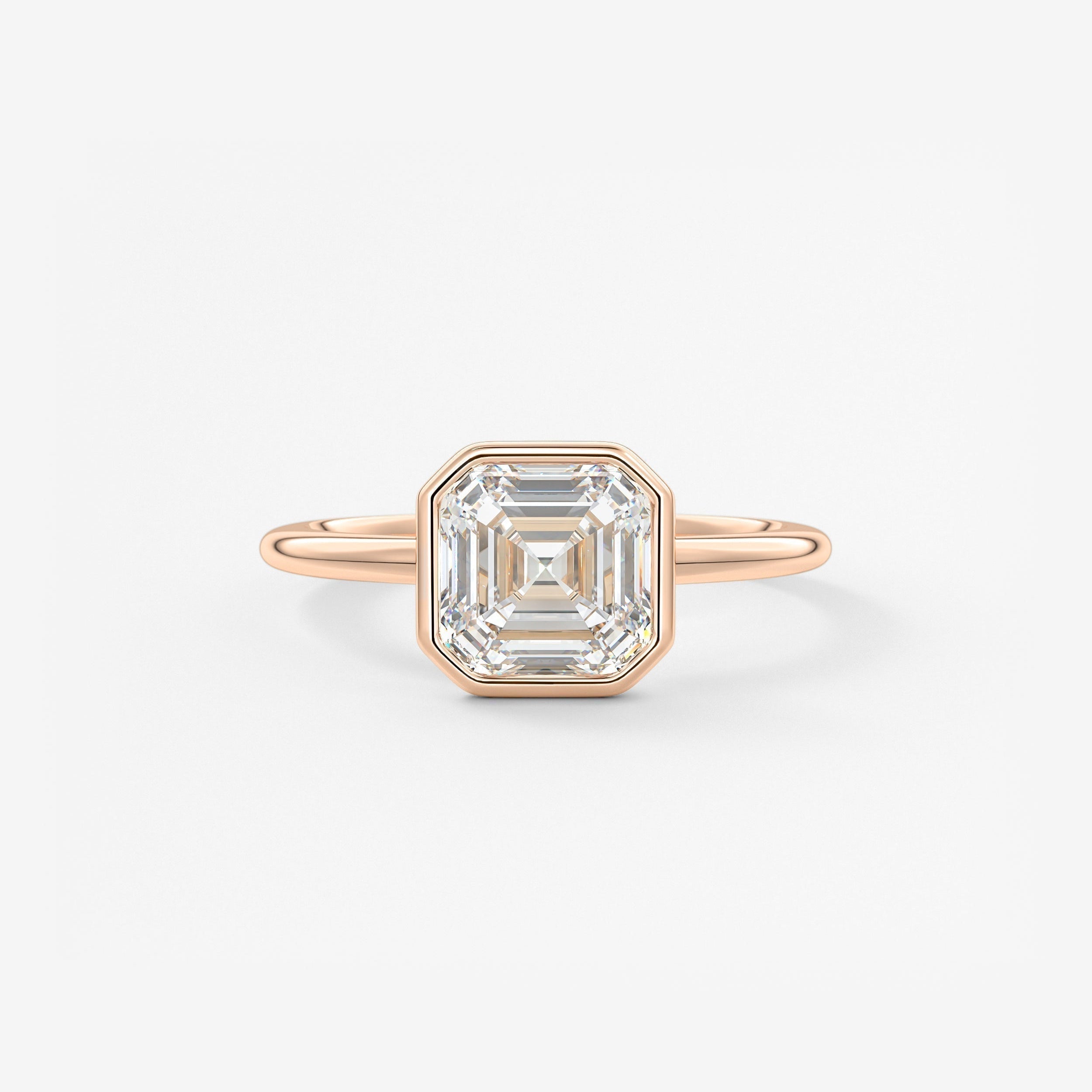 Asscher Bezel Lab Grown Diamond Engagement Ring