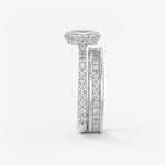 Asscher Hidden Halo Pave Lab Grown Diamond Engagement Ring