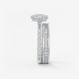 Asscher Hidden Halo Pave Lab Grown Diamond Engagement Ring