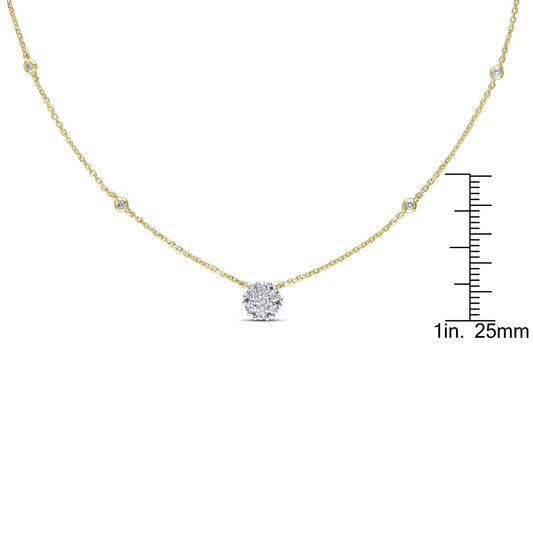Round Cut Cubic Zirconia in 925 Sterling Silver Necklace 2