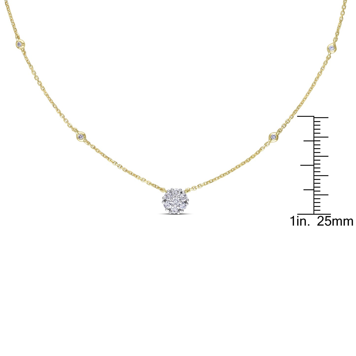 Round Cut Cubic Zirconia in 925 Sterling Silver Necklace 9