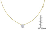 Round Cut Cubic Zirconia in 925 Sterling Silver Necklace 9
