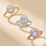 Stunning 1.5 CT Oval Moissanite Engagement Ring in Pave and Halo Design 4