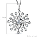 Round Cut Cubic Zirconia in 925 Sterling Silver Necklace 7