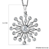 Round Cut Cubic Zirconia in 925 Sterling Silver Necklace 7