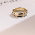 Delicate Men's Wedding Band Satin Finished in Solid Gold 3