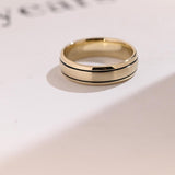 Delicate Men's Wedding Band Satin Finished in Solid Gold 3