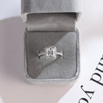 Stunning 1.0 - 2.0 CT Emerald Moissanite Engagement Ring with Pave and Halo Design 10