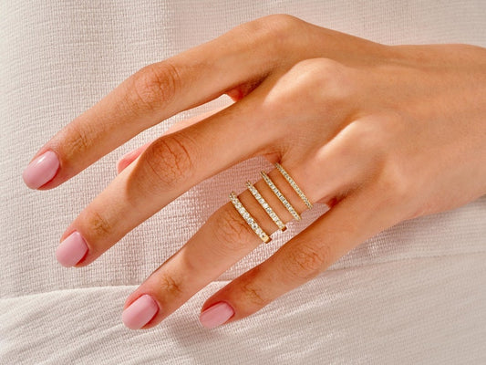 Stunning 0.20 TCW Round Moissanite Stones Half Eternity Wedding Bands 2