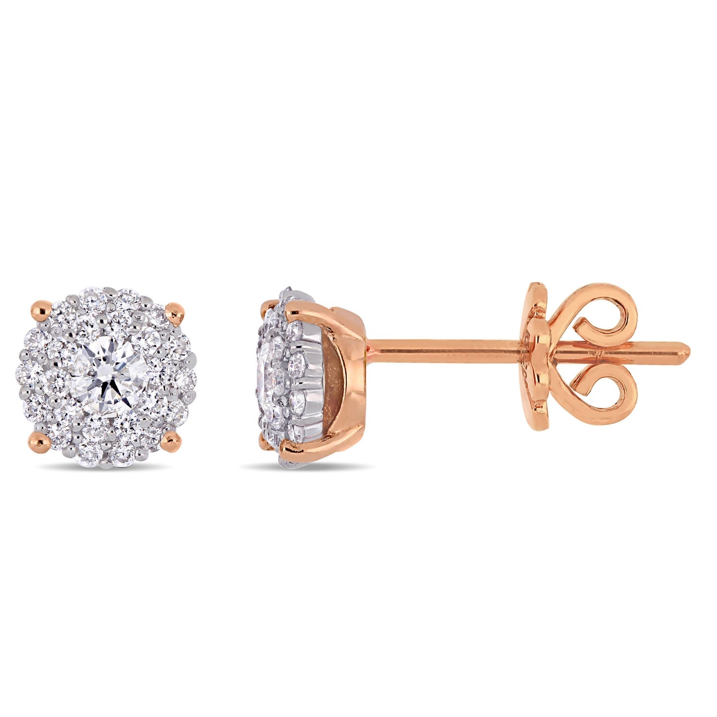 Round Cut Cubic Zirconia in 925 Sterling Silver Earrings 6
