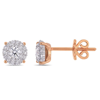 Round Cut Cubic Zirconia in 925 Sterling Silver Earrings 6