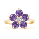 0.20 CT Round Amethyst Lab Made Diamond- February Birthstone Engagement Ring 4