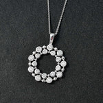 Round Cut Cubic Zirconia in 925 Sterling Silver Necklace 3
