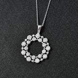 Round Cut Cubic Zirconia in 925 Sterling Silver Necklace 3