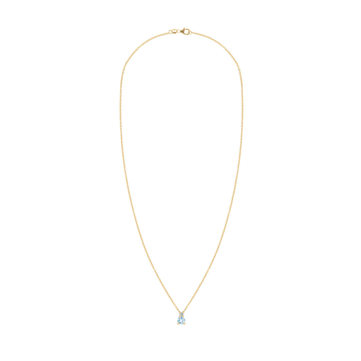 0.15 CT Round Aquamarine Lab Made Diamond- March Birthstone Necklace 4