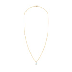 0.15 CT Round Aquamarine Lab Made Diamond- March Birthstone Necklace 4
