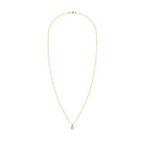 0.15 CT Round Aquamarine Lab Made Diamond- March Birthstone Necklace 4