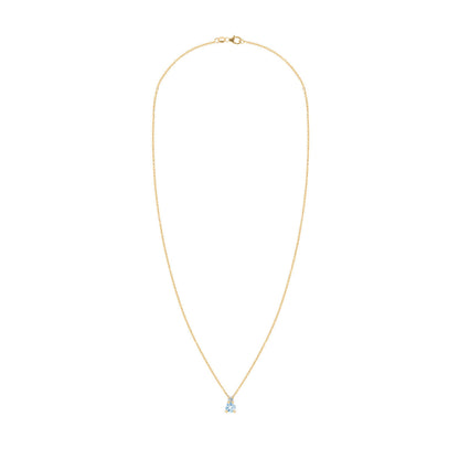 0.15 CT Round Aquamarine Lab Made Diamond- March Birthstone Necklace 4