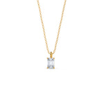 1.0 CT Emerald Cut Moissanite Diamond Solitaire Pendant Necklace in Solid Gold 5