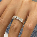 Stunning 1.46 CT Emerald Moissanite Stones Half Eternity Wedding Bands 2