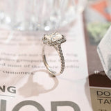 3.0 CT Radiant Shaped Moissanite Engagement Ring With Cluster Pave Accents 2