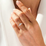 Stunning 1.0 CT Round Moissanite Engagement Ring with Three Stone & Pave Design 6