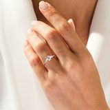 Stunning 1.0 CT Round Moissanite Engagement Ring with Three Stone & Pave Design 6