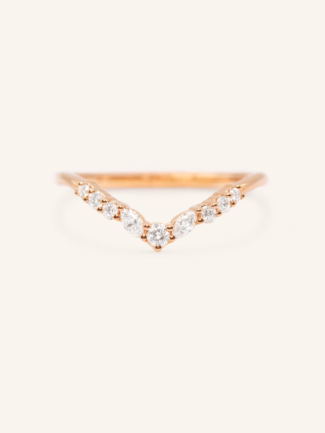 Stunning 0.20 CT Round & Marquise Moissanite Stones Curved Wedding Bands 4