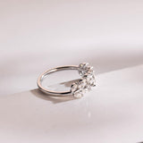 Stunning 0.2 TCW Marquise Moissanite Stones Leaf Wedding Bands 3