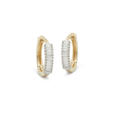 1.0 TCW Baguette Cut Moissanite Huggies Earrings in Gold 5