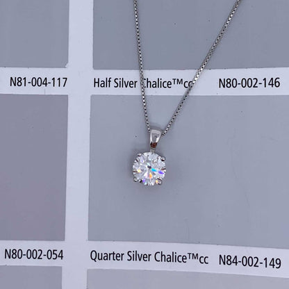 Round Cut Cubic Zirconia in 925 Sterling Silver Necklace 3