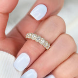 Stunning 0.35 TCW Round Moissanite Stones Halo Half Eternity Wedding Bands 6