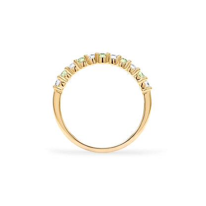0.33 TCW Round Peridot Lab Made Diamond- August Birthstone Wedding Band 4