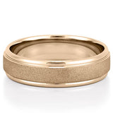Classic Wire-Brushed Finish Wedding Band for Men's in Solid Gold 1