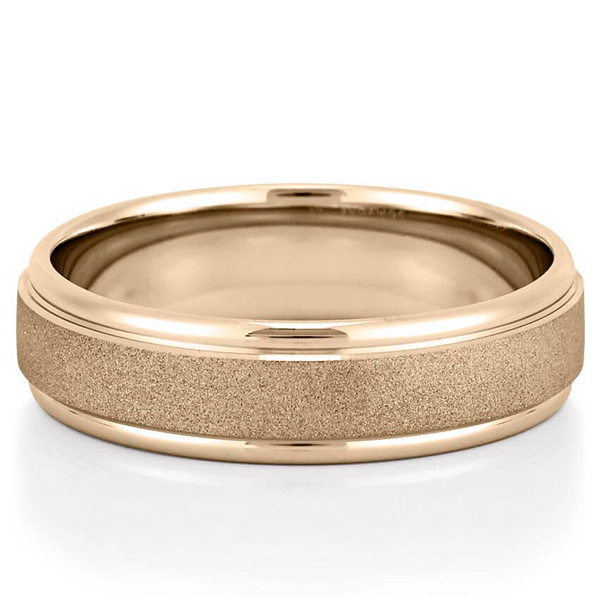 Classic Wire-Brushed Finish Wedding Band for Men's in Solid Gold 1