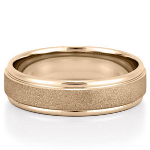 Classic Wire-Brushed Finish Wedding Band for Men's in Solid Gold