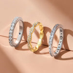 Stunning 0.3 TCW Round Moissanite Stones Saddie Braided Wedding Bands 5